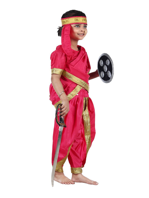 BookMyCostume Rani Laxmi Bai Jhansi ki Rani Saree Kids Fancy Dress Costume for Girls with Accessories