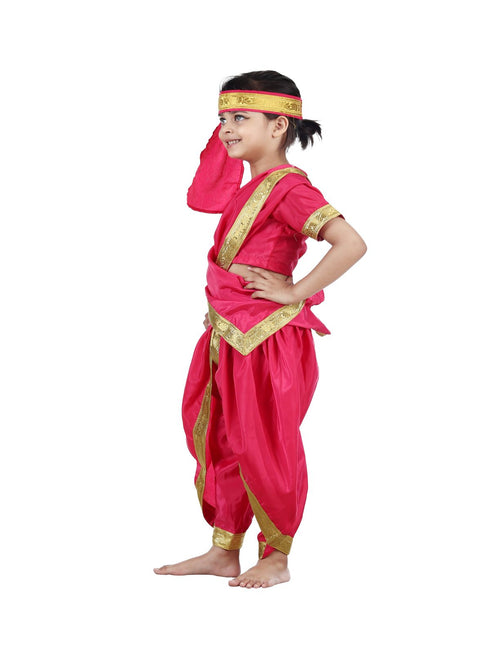 BookMyCostume Rani Laxmi Bai Jhansi ki Rani Saree Kids Fancy Dress Costume for Girls with Accessories