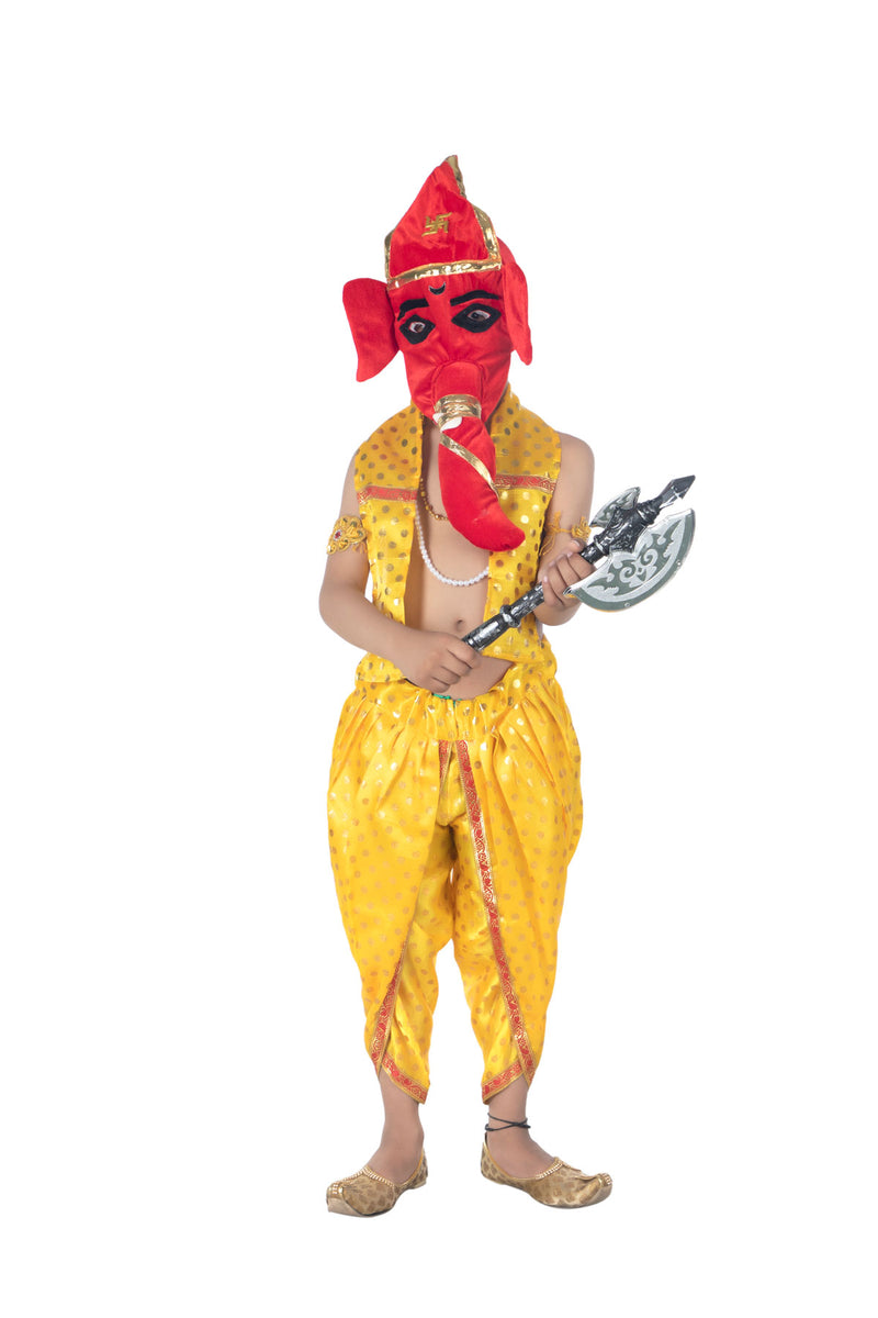 BookMyCostume Shri Ganesha Hindu God Ganesh Chaturthi Role Play Kids  Adults Fancy Dress Costume