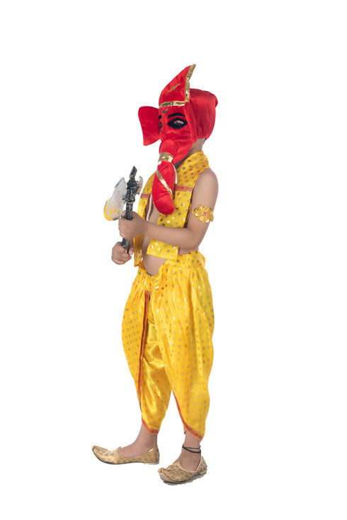 BookMyCostume Shri Ganesha Hindu God Ganesh Chaturthi Role Play Kids & Adults Fancy Dress Costume