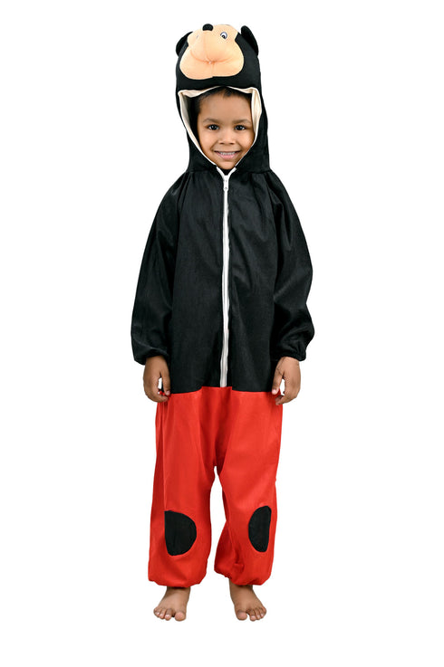BookMyCostume The Brave Friendly Mouse Cartoon Character Kids Fancy Dress Costume | Red & Black
