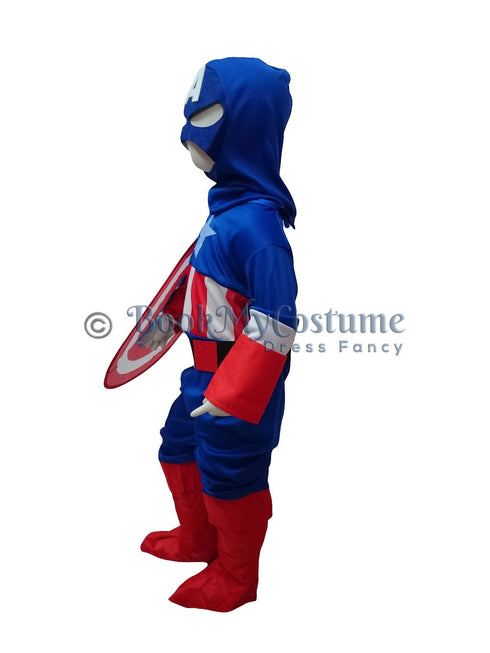American Superhero Fancy Dress Costume for Kids - Imported