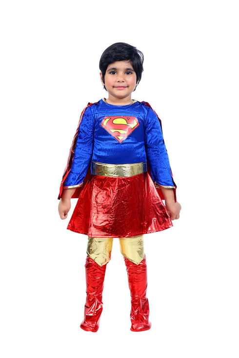Superheroine Comic Movie Superhero Fancy Dress Costume for Kids - Imported