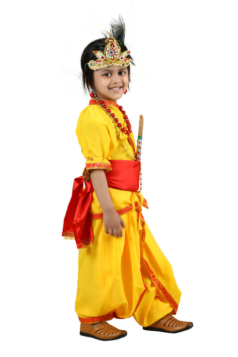 BookMyCosume Krishna Banke Bihari Pitambar with Accessories Hindu God Janmashtami krishna for Boy Kids Fancy Dress Costume