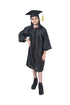 Black Graduate Convocation Degree Graduation Day Gown & Cap Kids & Adults Fancy Dress Costume