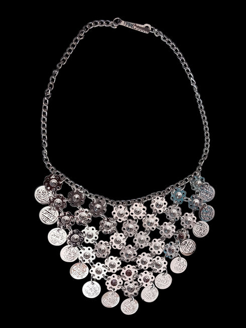 Ethnic Silver Coin Necklace - Assorted - Traditional Fancy Dress Costume Accessory for Girls