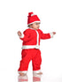 BookMyCostume Santa Boy Costume Set of 4 (Jacket, Bottom, Bag, & Cap) Kids & Adults Christmas Costume