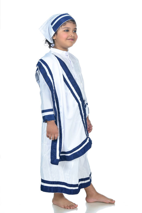BookMyCostume Mother Teresa Dress with Scarf Kids Fancy Dress Costume