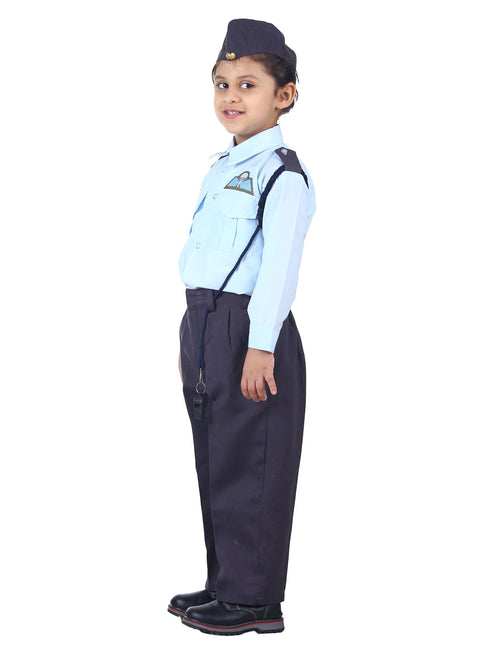 BookMyCostume Indian Air Force Defense Pilot Uniform Kids Fancy Dress Costume - Blue