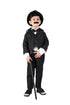 BookMyCostume Charlie Chaplin Dress for Boys | Comic Character Fancy Dress Costume | Charlie Chaplin Costume for Kids | With Stick