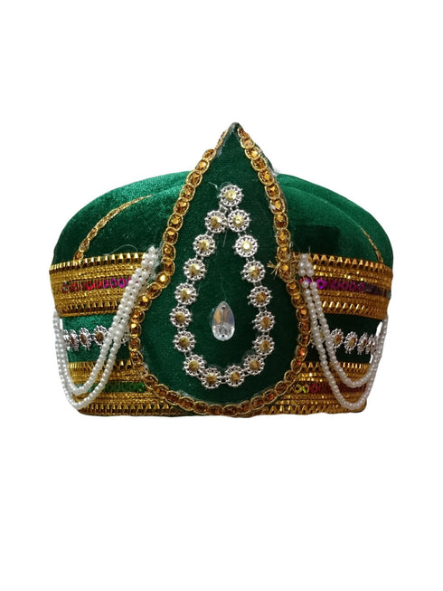 Green Mughal Emperor Ruler Pagdi Indian Turban for Boys and Men