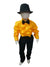 Ballroom Western Dance Yellow Frill Shirt Black Pant Hat & Bow Set Kids Fancy Dress Costume