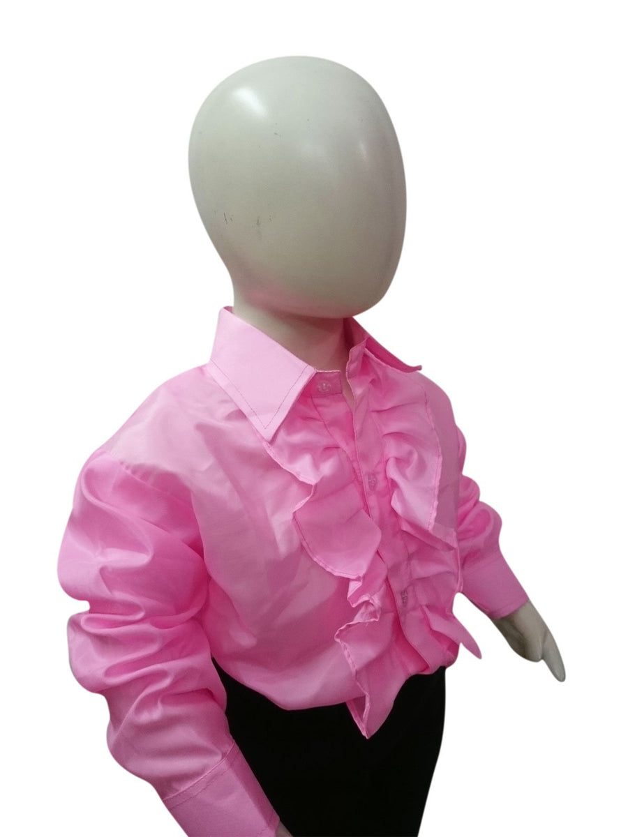 Pink Frills Shirt Kids Fancy Dress Costume
