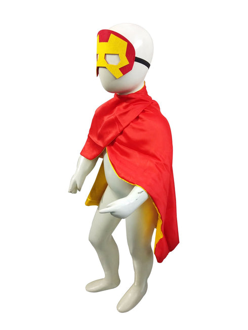 Red Yellow Superhero Cape Kids Fancy Dress Costume