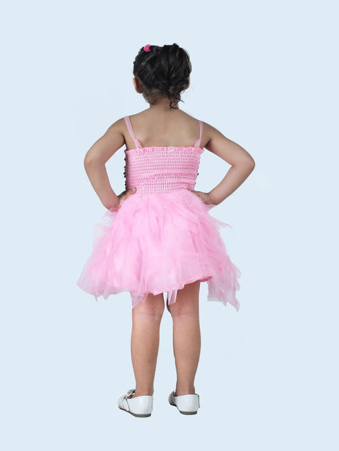 BookMyCostume Pink & Black Frock Annual Day Dance Girls Fancy Dress Costume - Premium