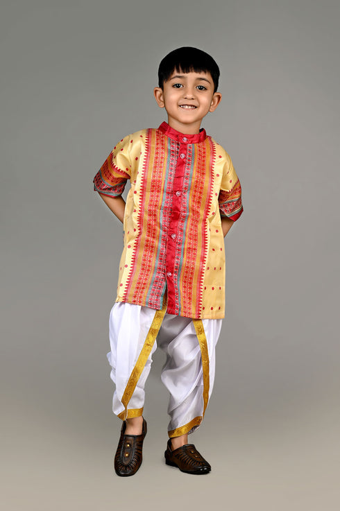 BookMyCostume Bihu Dance Boy Assamese Indian State Kids Fancy Dress Costume