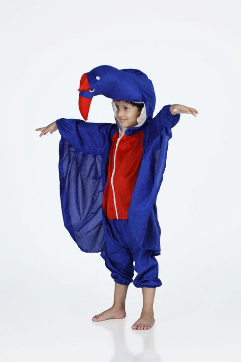 BookMyCostume Peacock Blue Jumpsuit Indian National Bird Kids Fancy Dress Costume