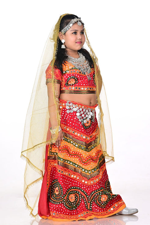 BookMyCostume Gujarati Girl with Traditional Jewellery Indian For Girl's & Women  Fancy Dress Costume for Girls