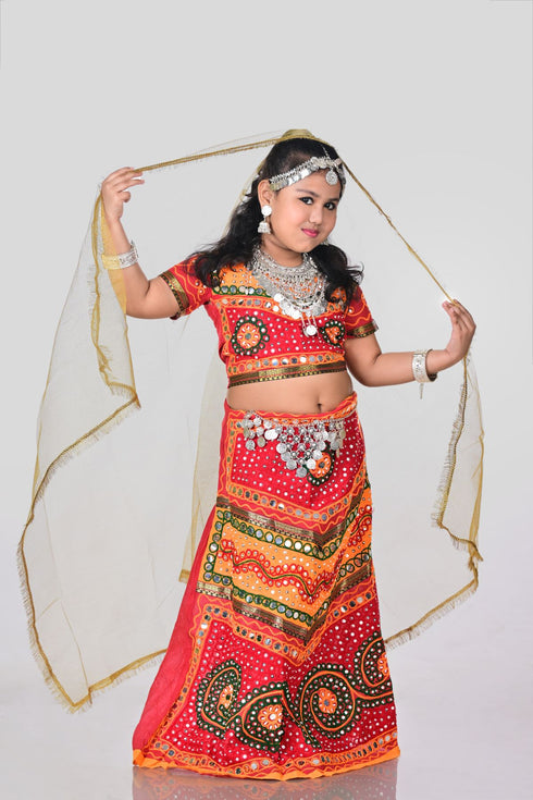 BookMyCostume Gujarati Girl with Traditional Jewellery Indian For Girl's & Women  Fancy Dress Costume for Girls