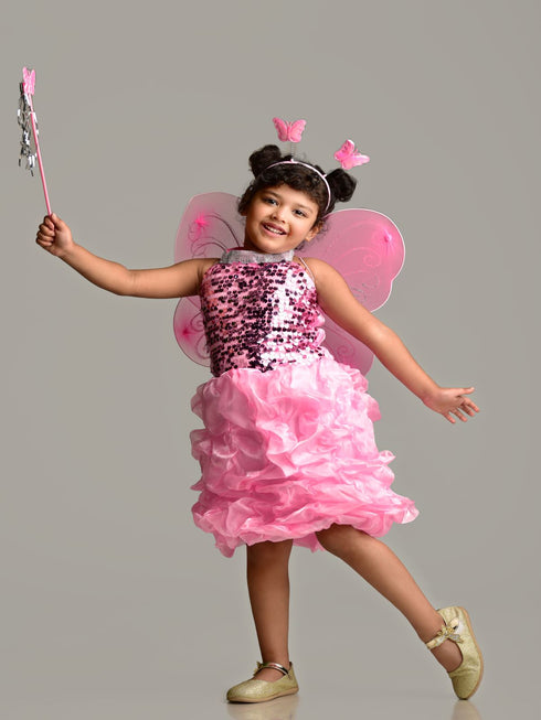 BookMyCostume Pink Butterfly Insect Kids Fancy Dress Costume for Girls - Imported