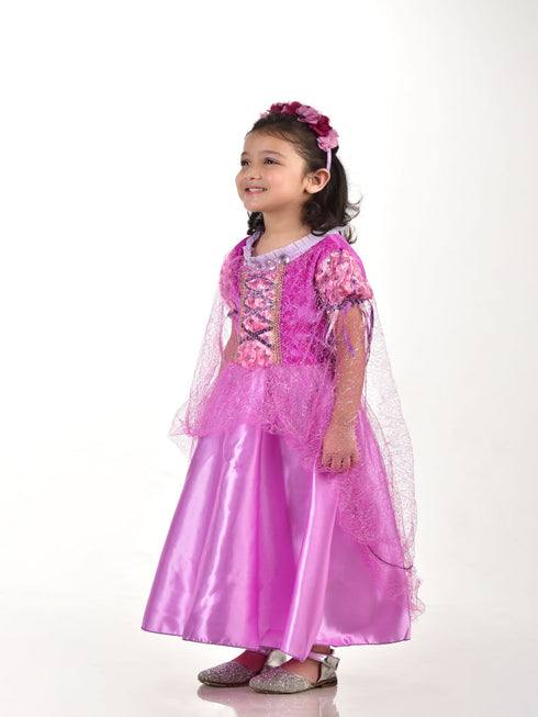 BookMyCostume German Princess Long Hair Fairytale Princess Kids Fancy Dress Costume