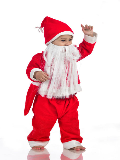 BookMyCostume Santa Claus With Beard Complete Set Christmas Kids & Adults Fancy Dress Costume - Premium