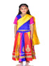 Radha Garba Lehenga Choli Kids Fancy Dress Costume for Girls with Jewellery - Premium - Multicolor
