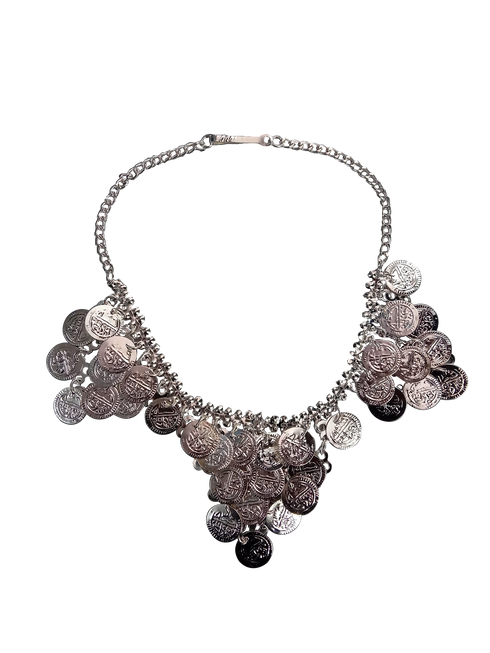 Ethnic Silver Coin Necklace - Assorted - Traditional Fancy Dress Costume Accessory for Girls