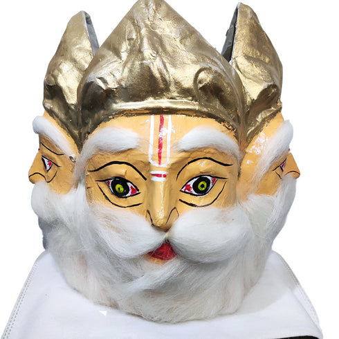 BookMyCostume Lord Brahma "The Creator" Hindu God Face Mask Adults Fancy Dress Costume Accessory