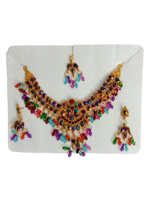 Artificial Multicolor Jewellery Set Kids & Adults Fancy Dress Costume Accessories