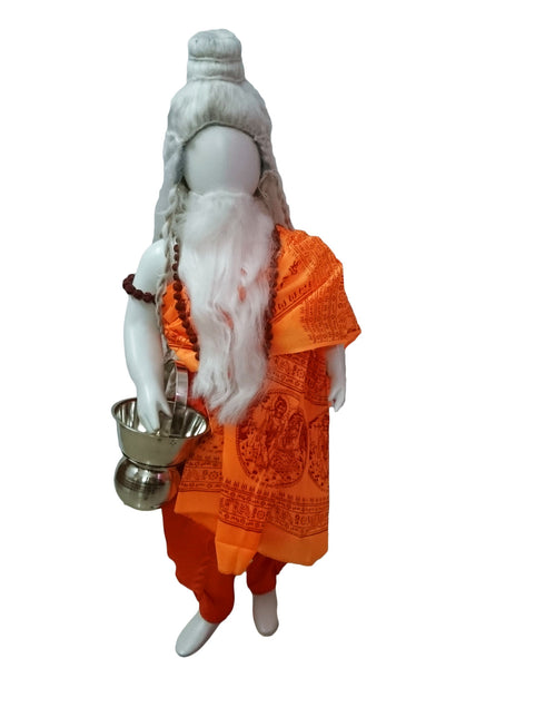 BookMyCostume Raavana Sita Haran Sadhu Vesh Ramayan for Boys Kids Fancy Dress Costume