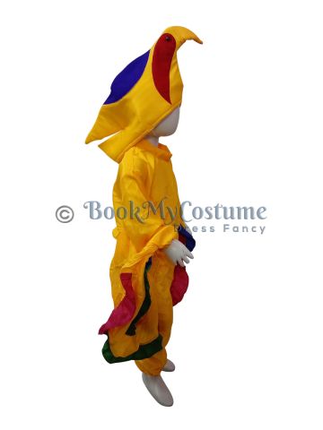 Yellow Bird Macaw With Multicolor Wings Kids Fancy Dress Costume