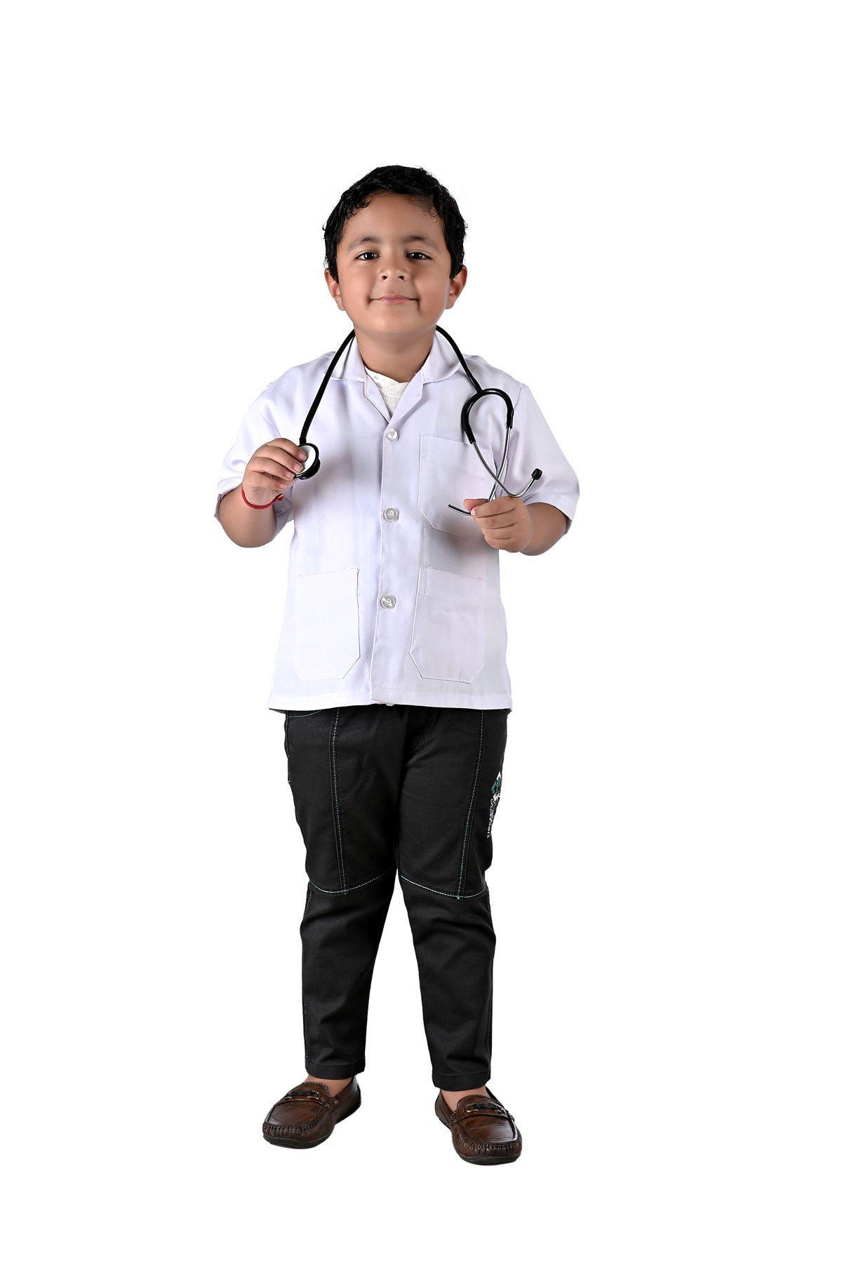 BookMyCostume Doctor Physician White Coat with Stethoscope Medical  Professional Community Helper Kids Fancy Dress Costume - Main Image