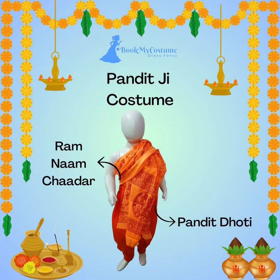Pandit Ji Yogi Hindu Monk Fancy Dress Costume