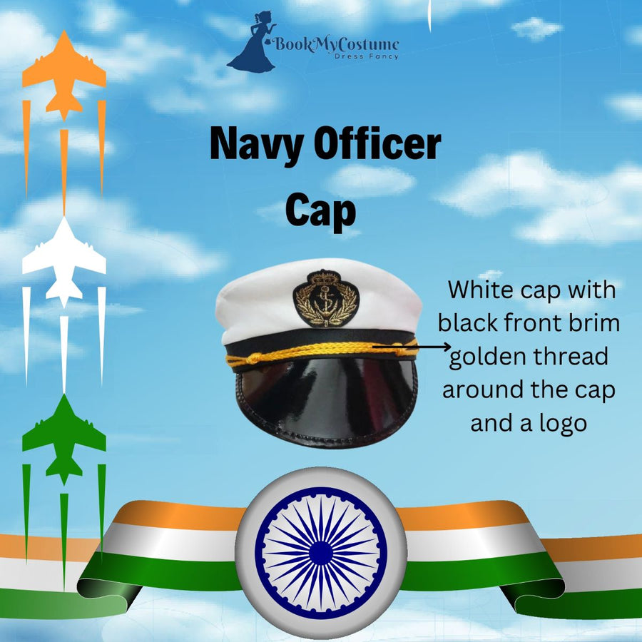 Buy White Navy Air Force Pilot Officer Cap Accessory for Boys and Men