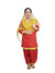 Punjabi Giddha Baisakhi Folk Dance Costume for Girls and Females | Golden & Red | without Jewellery
