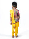Shri Krishna Multicolor Kids Fancy Dress Costume 8 Pcs Set with Red Accessories - Premium