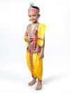 Shri Krishna Multicolor Kids Fancy Dress Costume 8 Pcs Set with Red Accessories - Premium