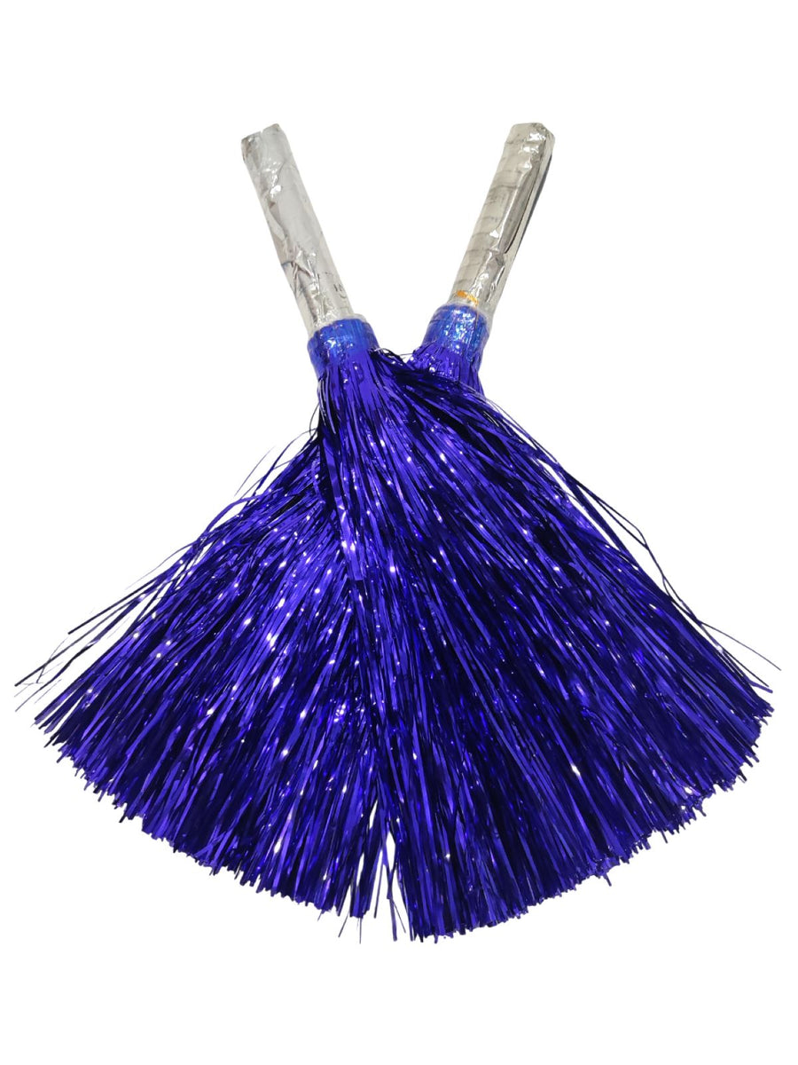 BookMyCostume Dark Blue Pom Pom with Stick | Cheerleader Pompoms for K