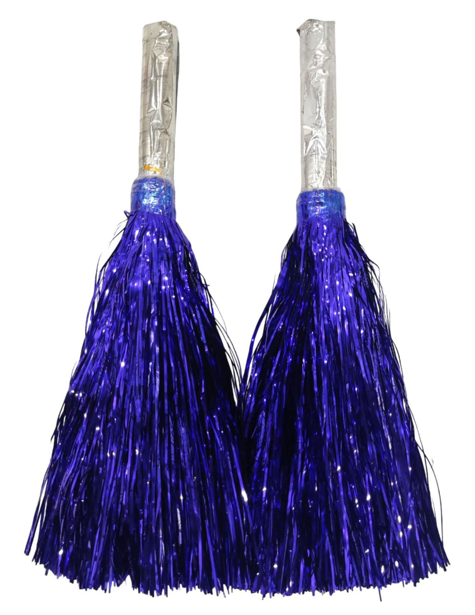 BookMyCostume Dark Blue Pom Pom with Stick | Cheerleader Pompoms for K