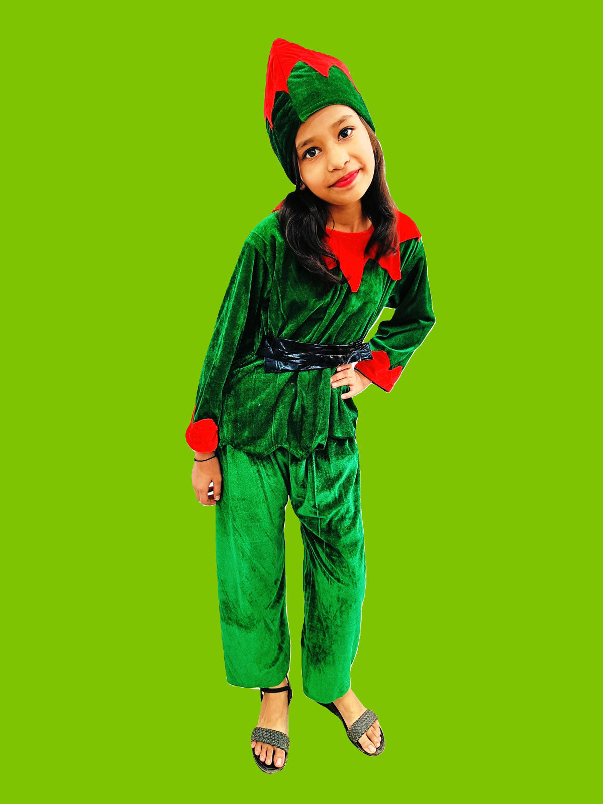 Santa's Elf Christmas Movie Character Kids Fancy Dress Costume Rent / 7-8 Years