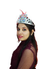 Silver Butterfly Princess Tiara Feather Crown HeadBand Fancy Dress Costume Accessory for Girls