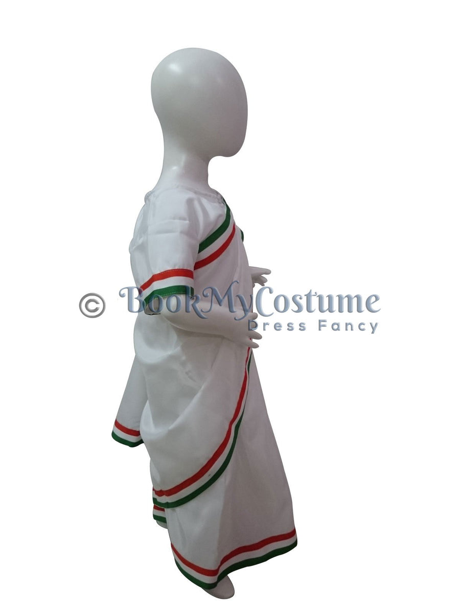 Tri Colored Tricolor Saree Independence Day Patriotic Girls Fancy Dress Costume