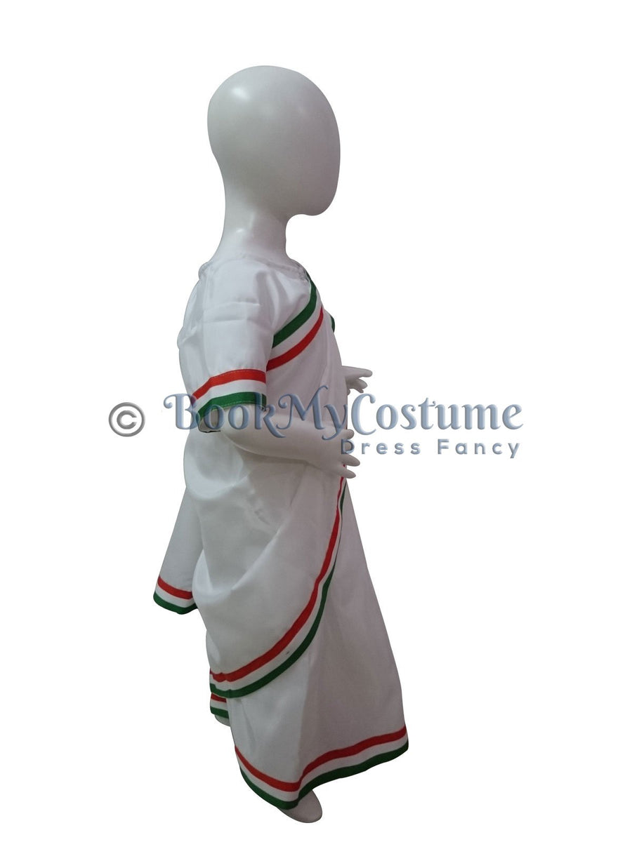 Rent Buy Tri Colored Saari Independence Day Kids Fancy Dress Costume Online in India