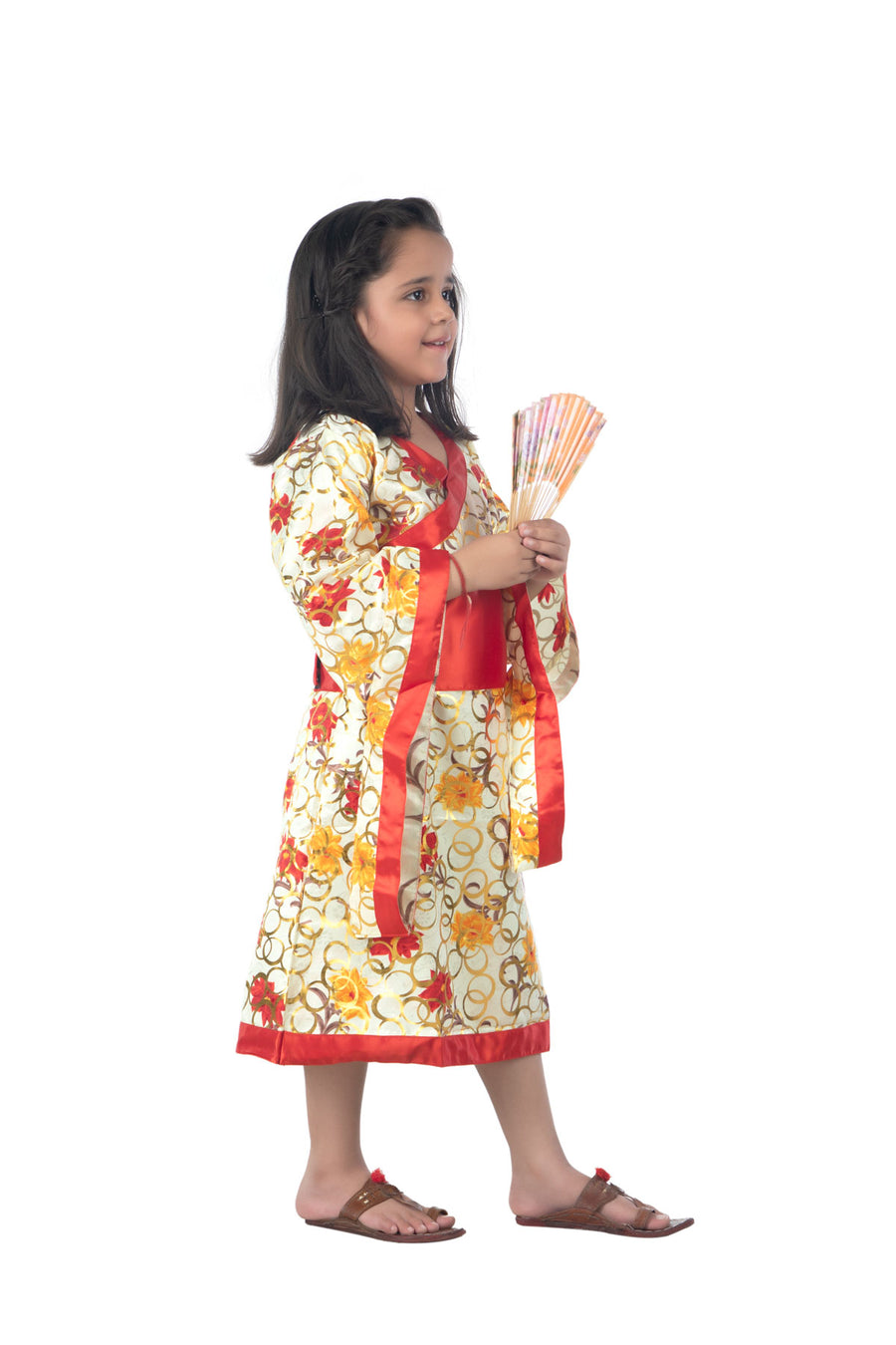 Japanese Girl Kimono with Fan International World Costume for Kids & Adults