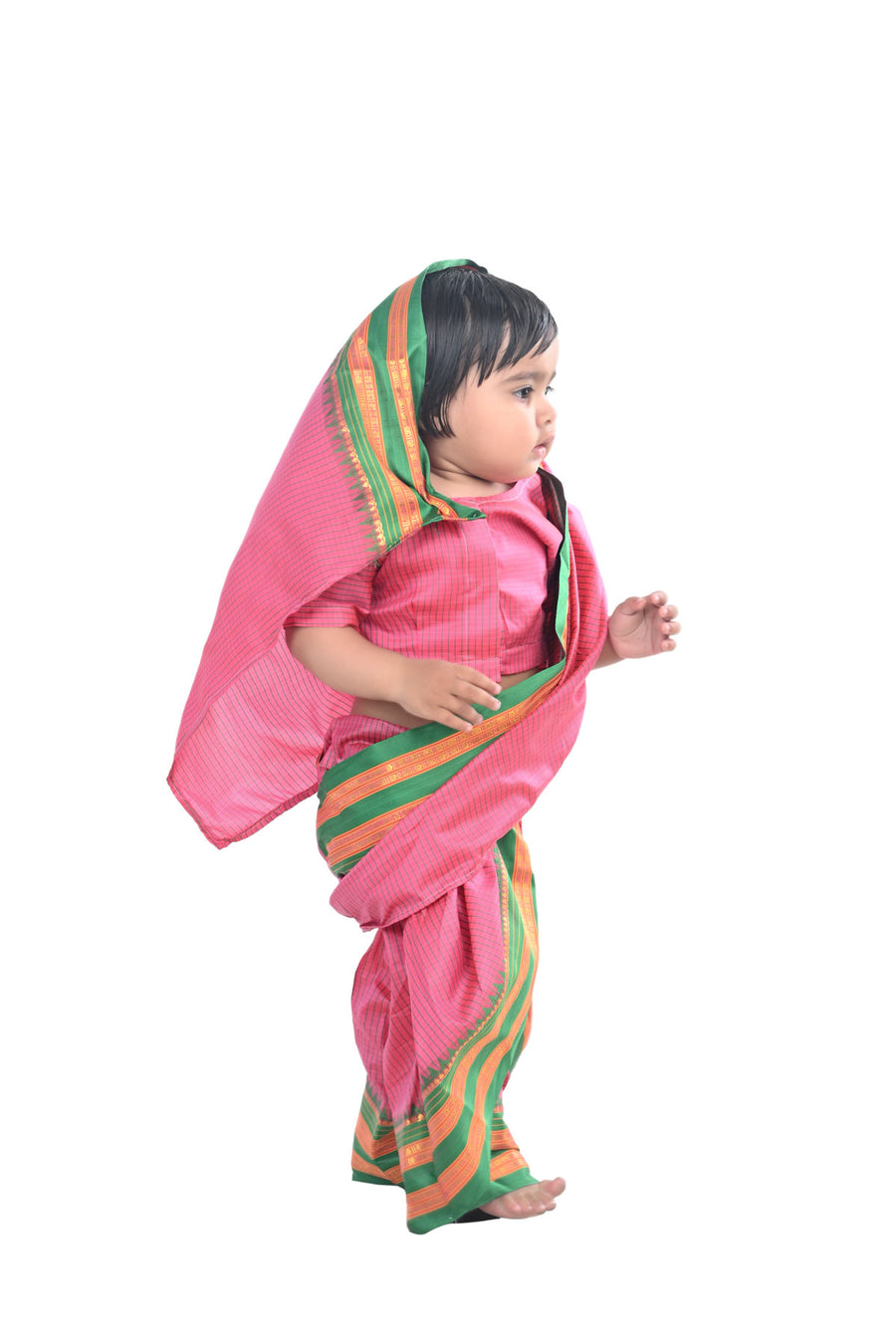 Female Fisherwoman Kastha Saree Kids Fancy Dress Costume for Girls