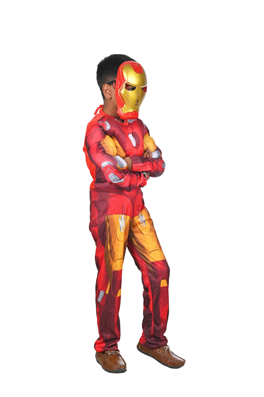 Iron Man Marvel Avengers Superhero Muscles Look Kids Fancy Dress Costume - Imported