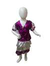 Rent Buy Western Dance Costume Top & Frock for Girls Online in India - Purple Silver color combination