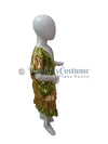 Western Dance Costume for Girls - Green & Golden - Top with Frock - Premium