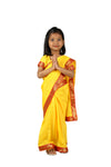 Devaki Yellow Saree Janmashtami Girls Fancy Dress Costume